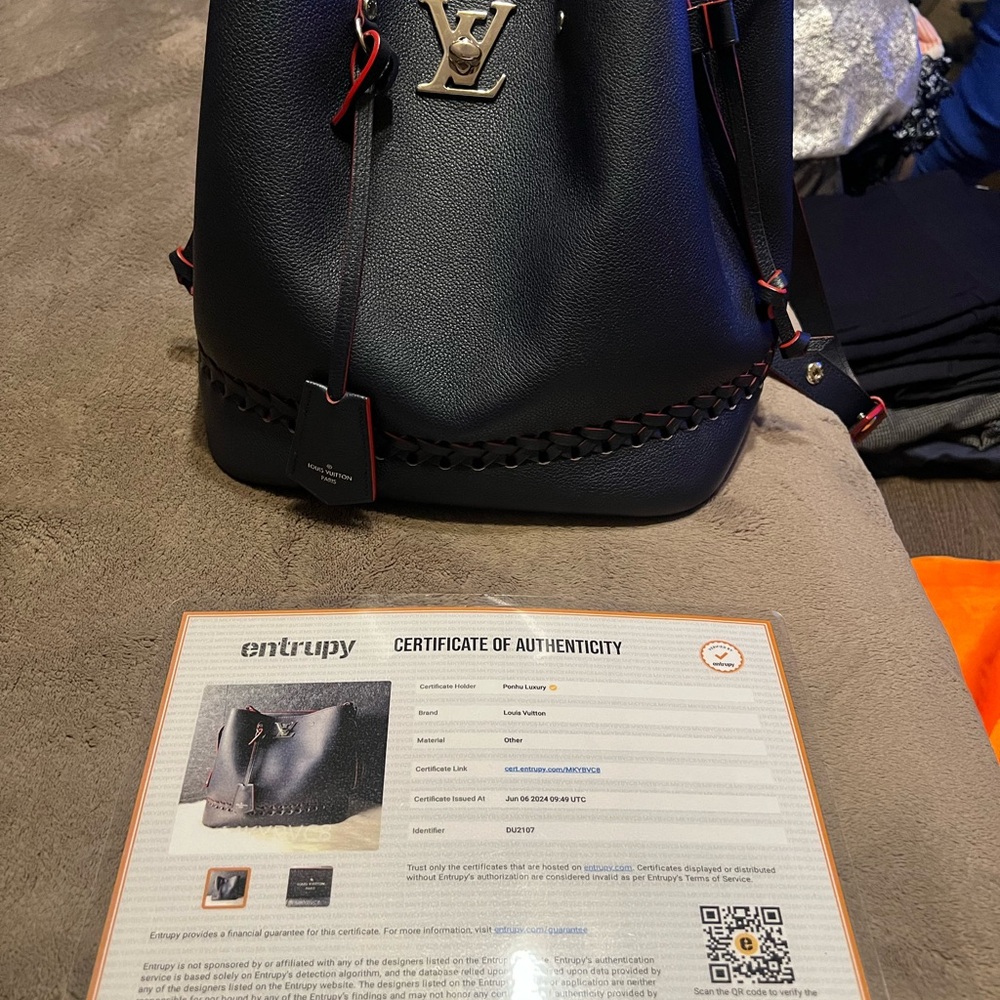 Louis Vuitton Black and Red Leather Bag